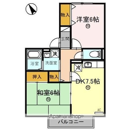 コーラルウェイ[2DK/48.82m2]の間取図
