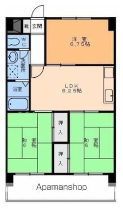レジデンス松本[3DK/58.5m2]の間取図