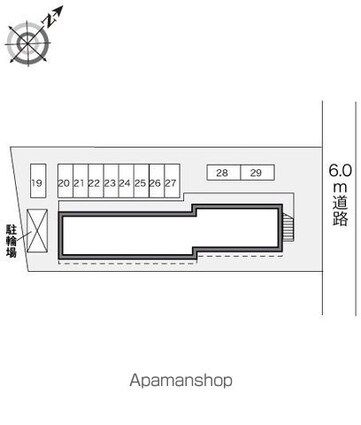 レオパレス宮代庭苑　Ⅱ[1K/23.18m2]の配置図