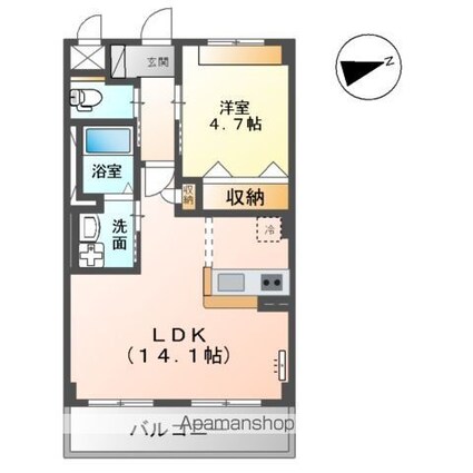 シクーロ[1LDK/45.9m2]の間取図