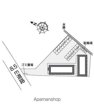 レオパレス月花園[1K/21.81m2]の配置図