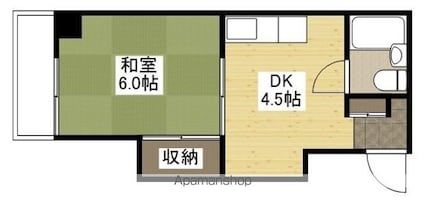 大島ビル[1DK/22.4m2]の間取図