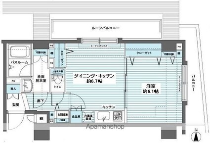 東京都杉並区高円寺北２丁目[1DK/36.16m2]の間取図