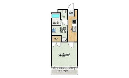 グローリー川内[1K/28.88m2]の間取図