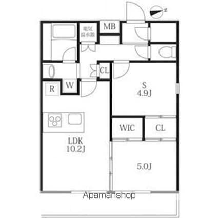 ハーモニーレジデンス神楽坂ヒルズファースト[1SLDK/51.52m2]の間取図
