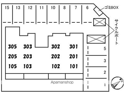 広島県広島市南区向洋新町１丁目[1LDK/40.62m2]の配置図