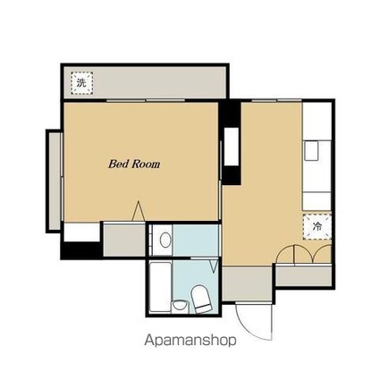 東京都武蔵野市西久保３丁目[1K/24.74m2]の間取図