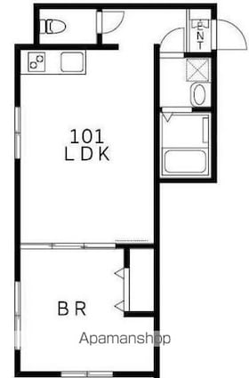 仮）Ｋ　１９２３[1LDK/39.5m2]の間取図