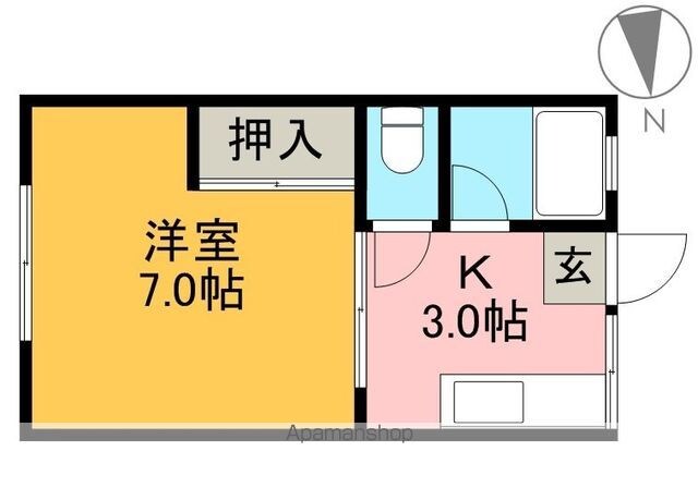シティハイムＡＭＩＴＩＥ[1K/22.68m2]の間取図