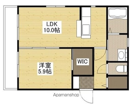 シャルム千田[1LDK/42.03m2]の間取図