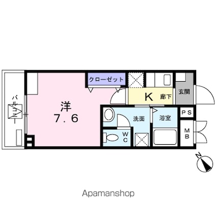 エスアールエス　ヨウガ[1K/25.82m2]の間取図