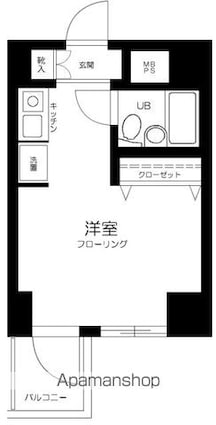 東京都府中市緑町３丁目[1R/17.29m2]の間取図