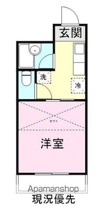 広島県尾道市新浜２丁目[1K/24.11m2]の間取図