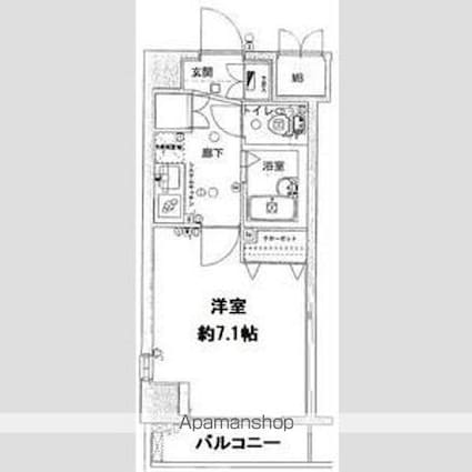 アデッソ旗の台[1K/23.25m2]の間取図
