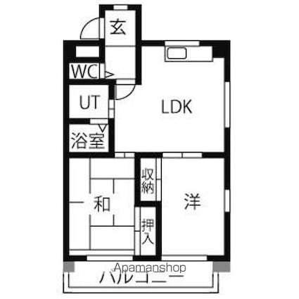 スカイヒルズ[2LDK/53.3m2]の間取図