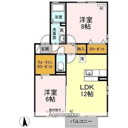 リジェール[2LDK/59.28m2]の間取図