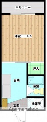 ＭＳビル　南竹屋[1K/21m2]の間取図