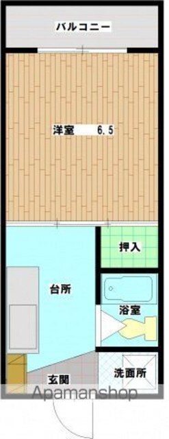 ＭＳビル　南竹屋[1K/21m2]の間取図