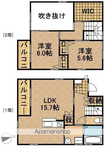 浜松市中央区 2階建 築13年の間取り写真