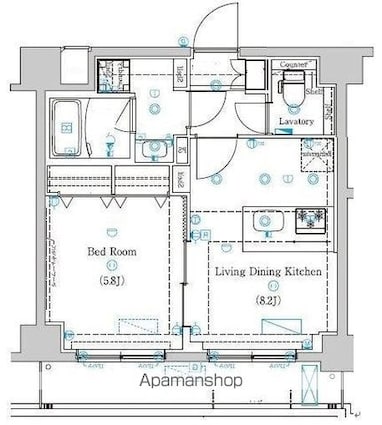 ラフィスタときわ台[1LDK/36.3m2]の間取図