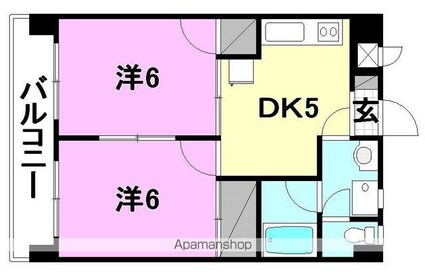 オックスフォードサーカス高岡[2DK/32.01m2]の間取図