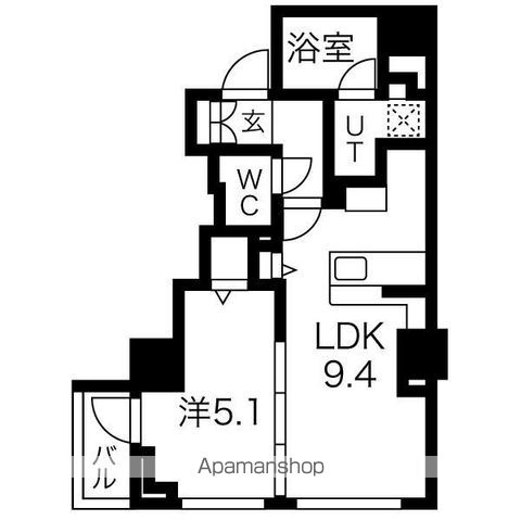 ラ・クラッセ札幌大通ウエストの間取り写真