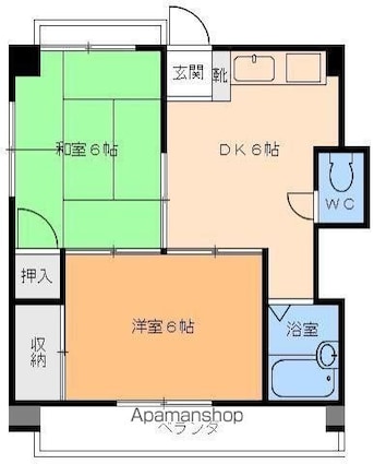 メゾンソフィアⅠ[2DK/36.45m2]の間取図
