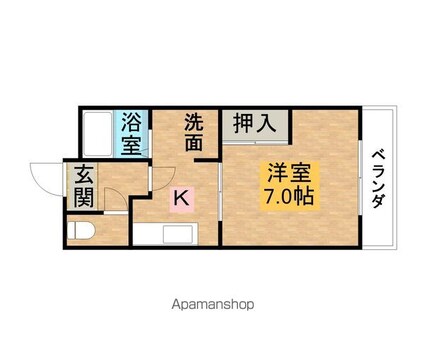 滋賀県長浜市新庄寺町[1K/28.44m2]の間取図