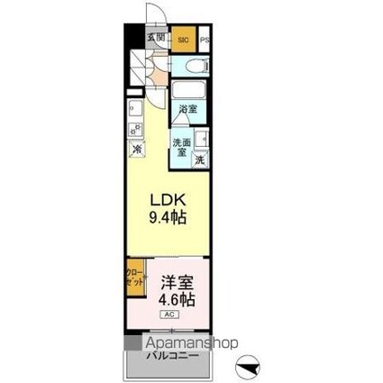 ロイヤルパークス仙台青葉通[1LDK/36.32m2]の間取図