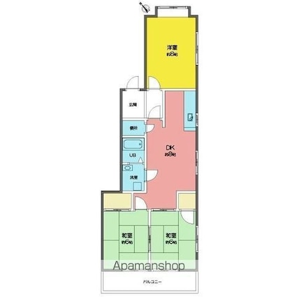 愛知県名古屋市千種区赤坂町４丁目[3DK/60m2]の間取図