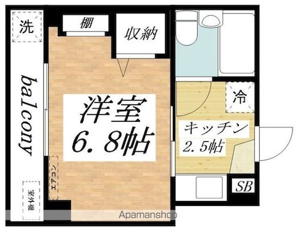 東京都中野区本町５丁目[1K/20.25m2]の間取図