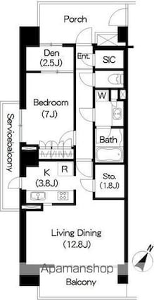 Ｂｒｉｌｌｉａ　ｉｓｔ　三軒茶屋　ブラッサムテラス[1LDK/63.96m2]の間取図