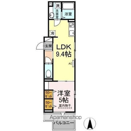 サニーコート高松[1LDK/35.24m2]の間取図