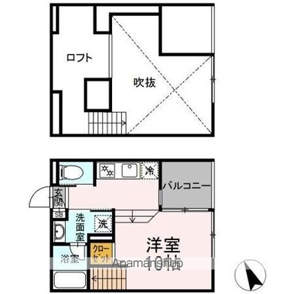 メゾン・ド・ボヌール毛利町[1R/24.6m2]の間取図