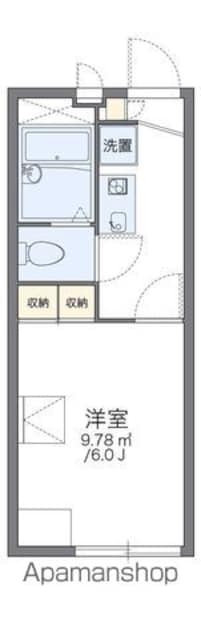 レオパレス三鷹深大寺[1K/19.46m2]の間取図