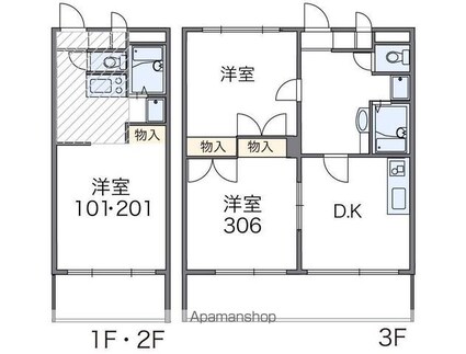レオパレスカサグランデ[1K/26.49m2]の間取図