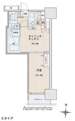 エスティメゾン錦糸町Ⅱ[1DK/40m2]の間取図