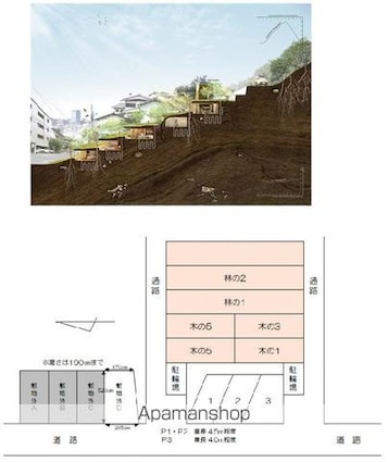 香川県高松市宮脇町２丁目[1LDK/27.52m2]の配置図