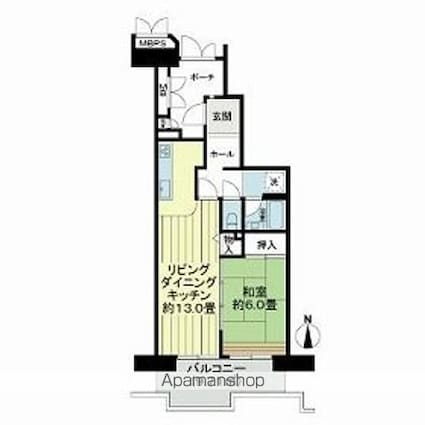 東京都練馬区光が丘５丁目[1LDK/50.35m2]の間取図