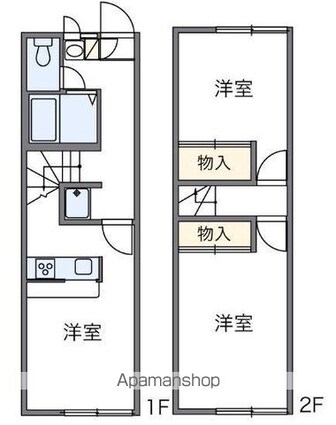 レオパレス東屋島[2DK/49.68m2]の間取図
