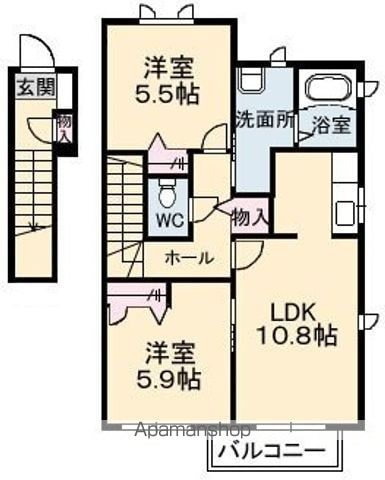 アルファ B棟の間取り写真