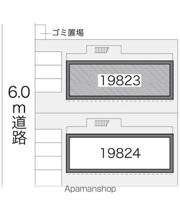 レオパレスドゥエル上用賀Ｂ[1K/20.28m2]の配置図