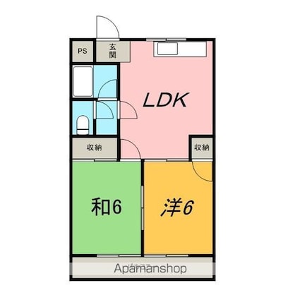 ライフレジデンス[2LDK/42m2]の間取図