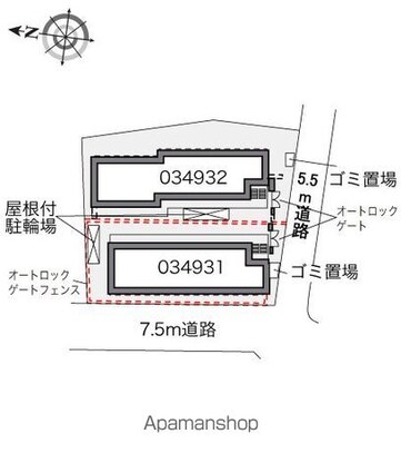 レオパレスリバーポイント小岩Ⅰ[1K/22.35m2]の配置図