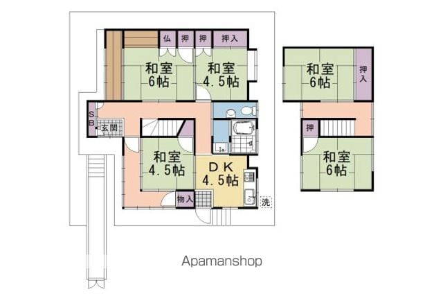 阪急電鉄京都線 西向日駅 徒歩10分 2階建 築51年の間取り写真