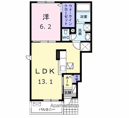 グラン・ソラーレ[1LDK/45.27m2]の間取図