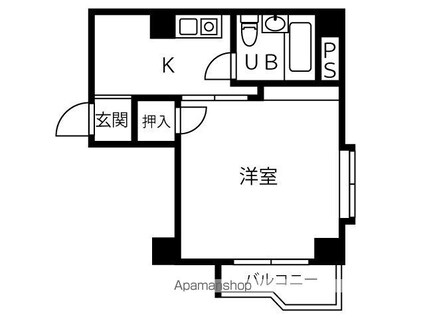 広島県広島市中区光南３丁目[1K/24.12m2]の間取図