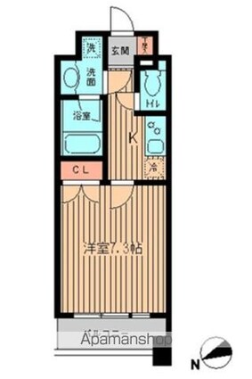 ＫＤＸレジデンス神楽坂[1K/24.86m2]の間取図