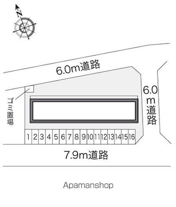 レオパレスサンライズＮＯＡⅡ[1K/23.71m2]の配置図