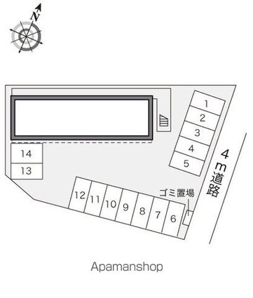 レオパレスクレイン[1K/20.28m2]の配置図
